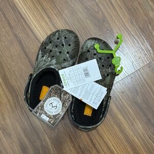 NWT Crocs Realtree Apex Lined Camo Lined Boys C11 11 Shoes